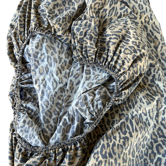 Ralph Lauren Aragon Leopard Print Twin Fitted Sheet Made in USA 100% Cotton - Picture 5 of 8
